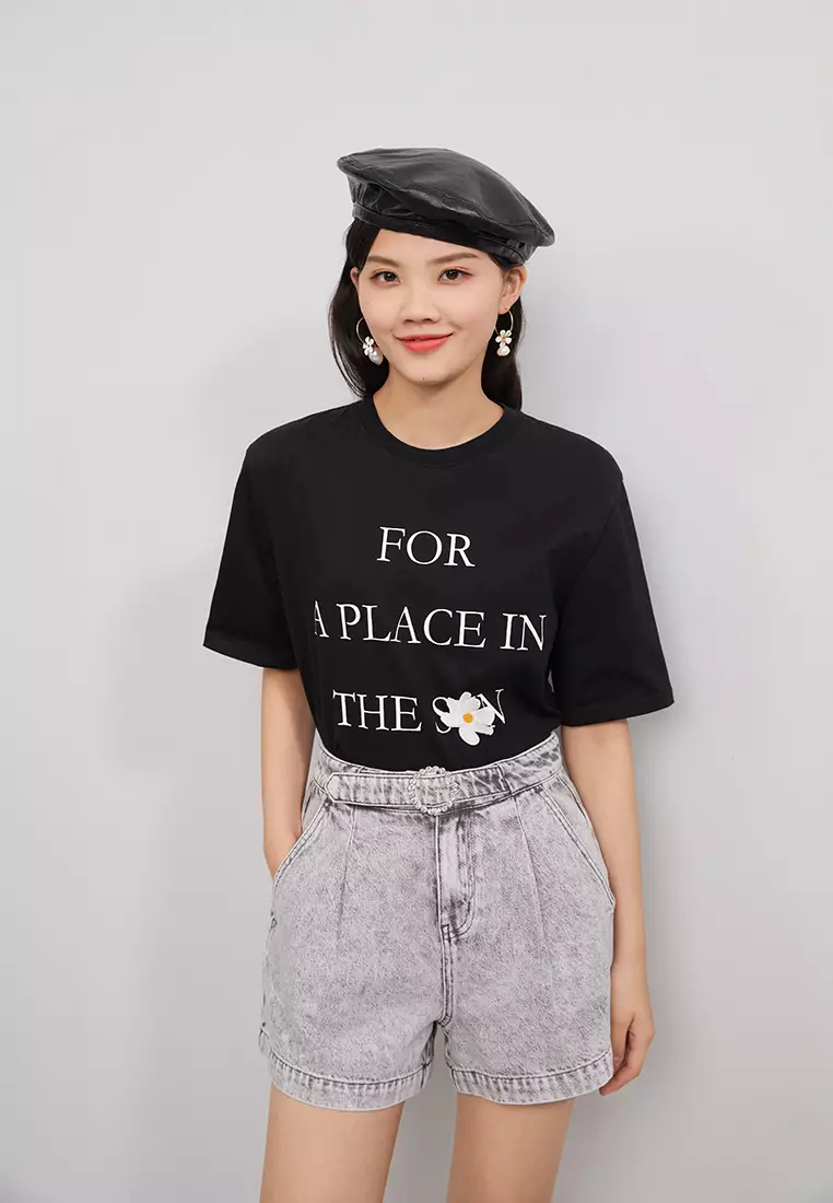 Acid Wash Denim Shorts