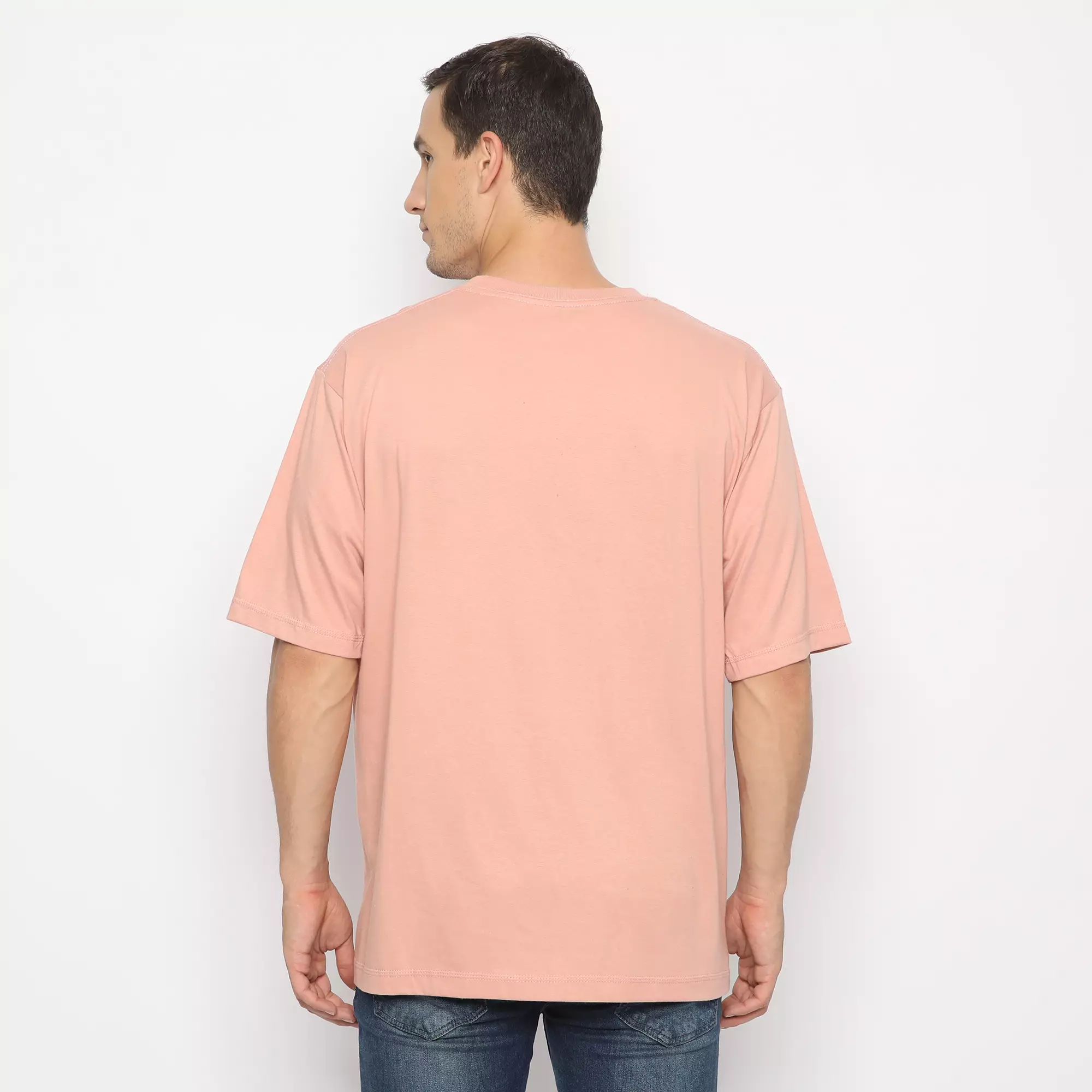 Simple Perfect Kaos Polos Oversize Cotton Lengan Pendek | Kaos Unisex Kaos Oversize Pria Basic Peach