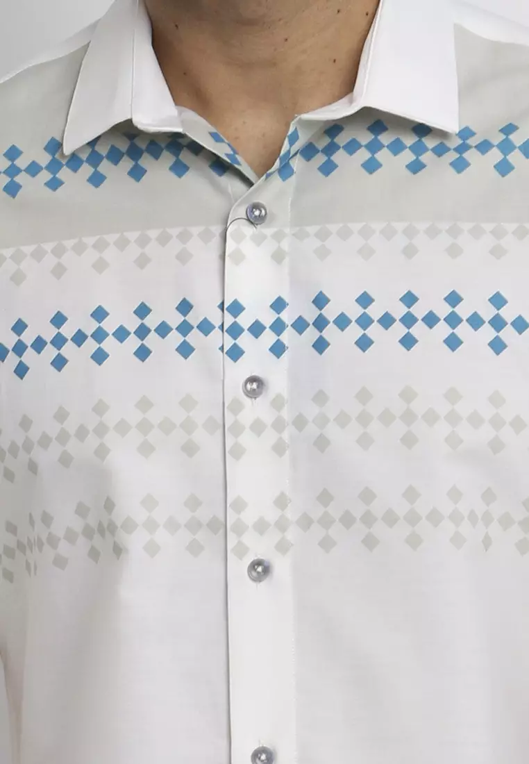 MAGINOT CAESAR WHITE Kemeja Casual Slim Fit Lengan Pendek