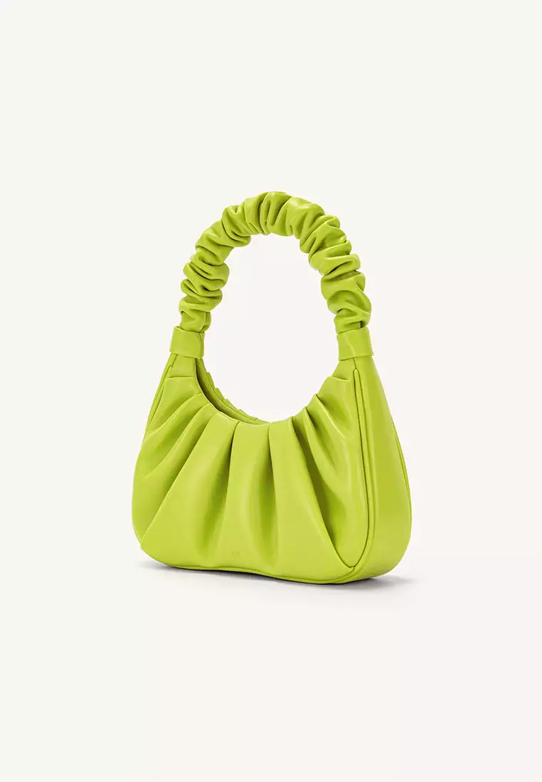 JW Pei Gabbi Ruched Hobo Handbag - Cyber Lime