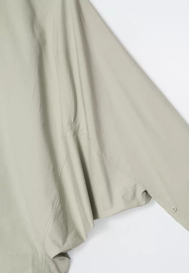 Elasticated Batwing-Sleeve Blouse