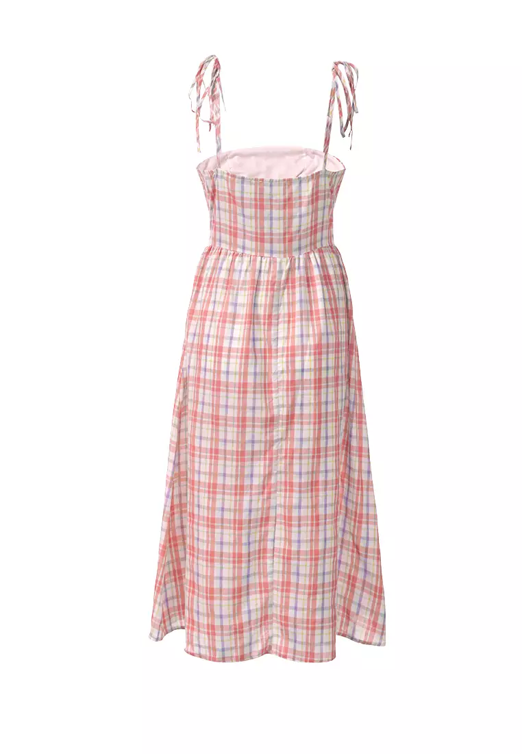 Buy London Rag Checkered Midi Dress Slip Dress in Pink 2024 Online ...