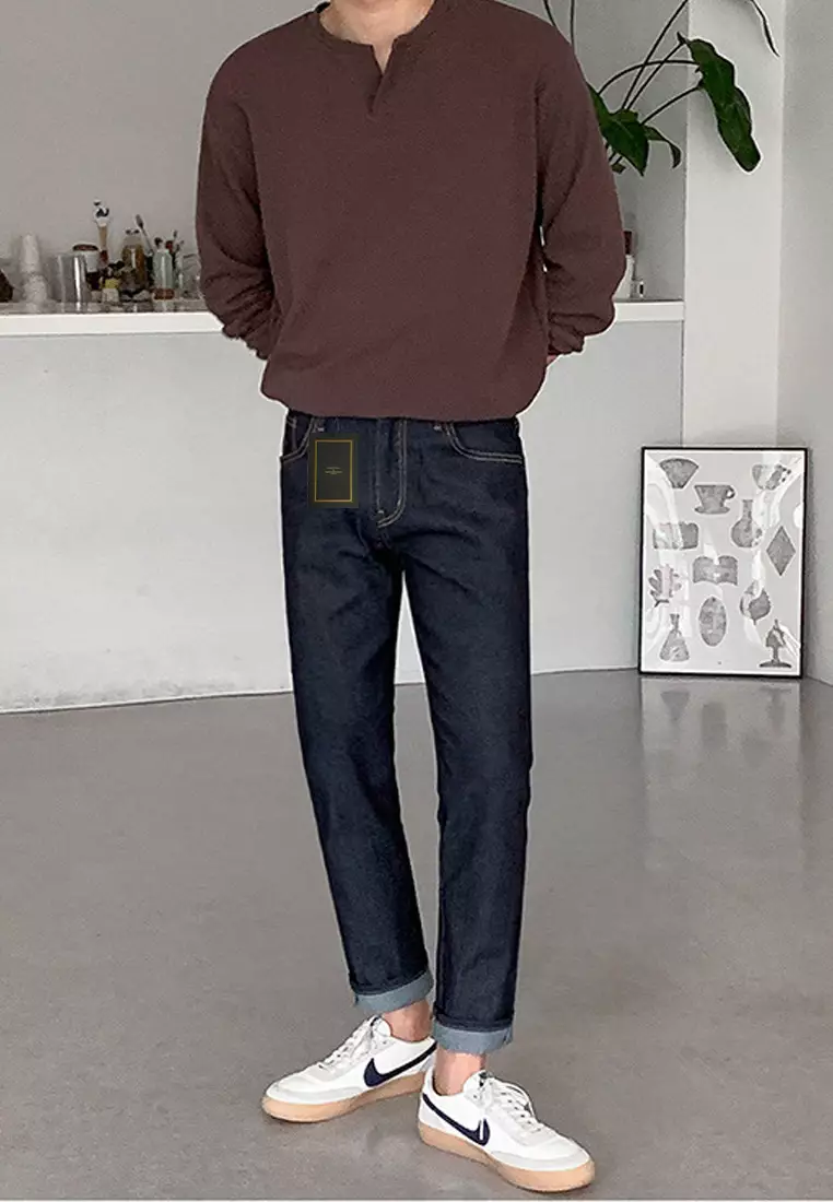 Casual Texture Long-sleeve T-shirt‌ ‌MYQ8951