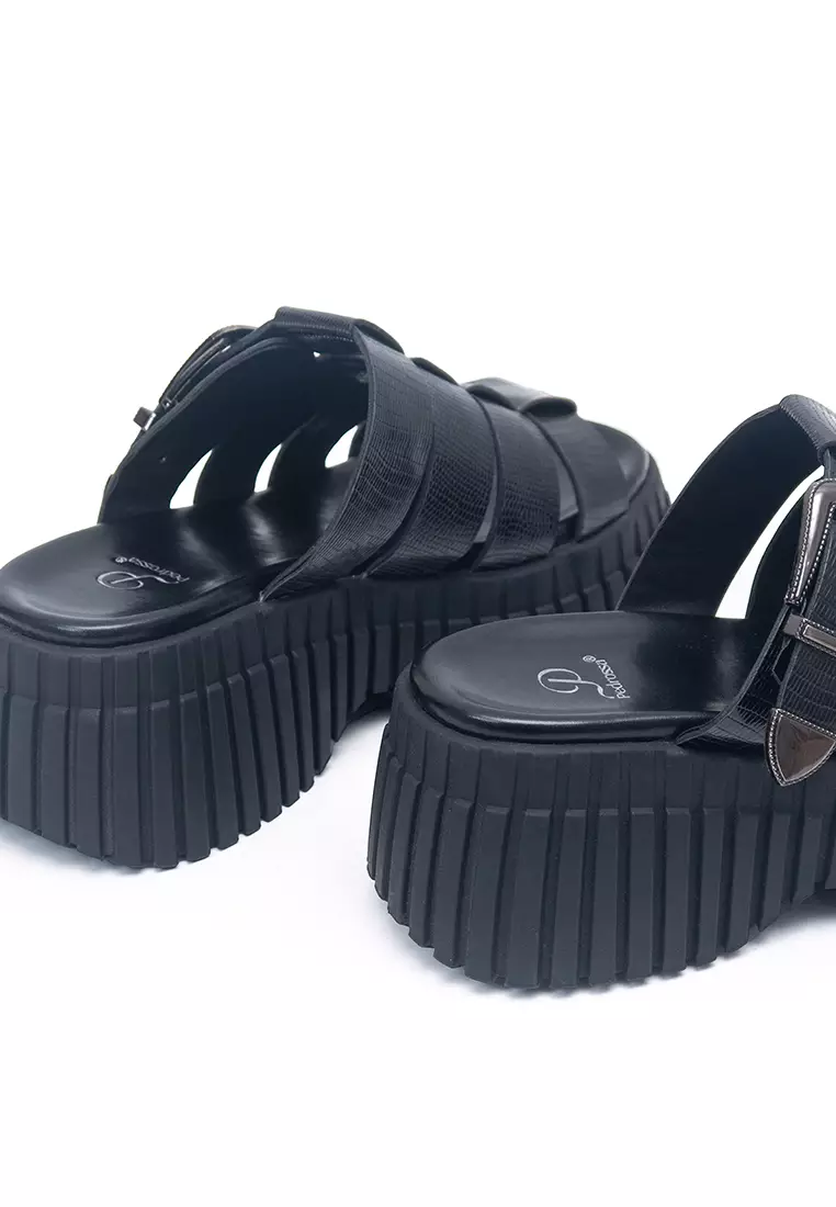 Bianca Platform Sandal in Black