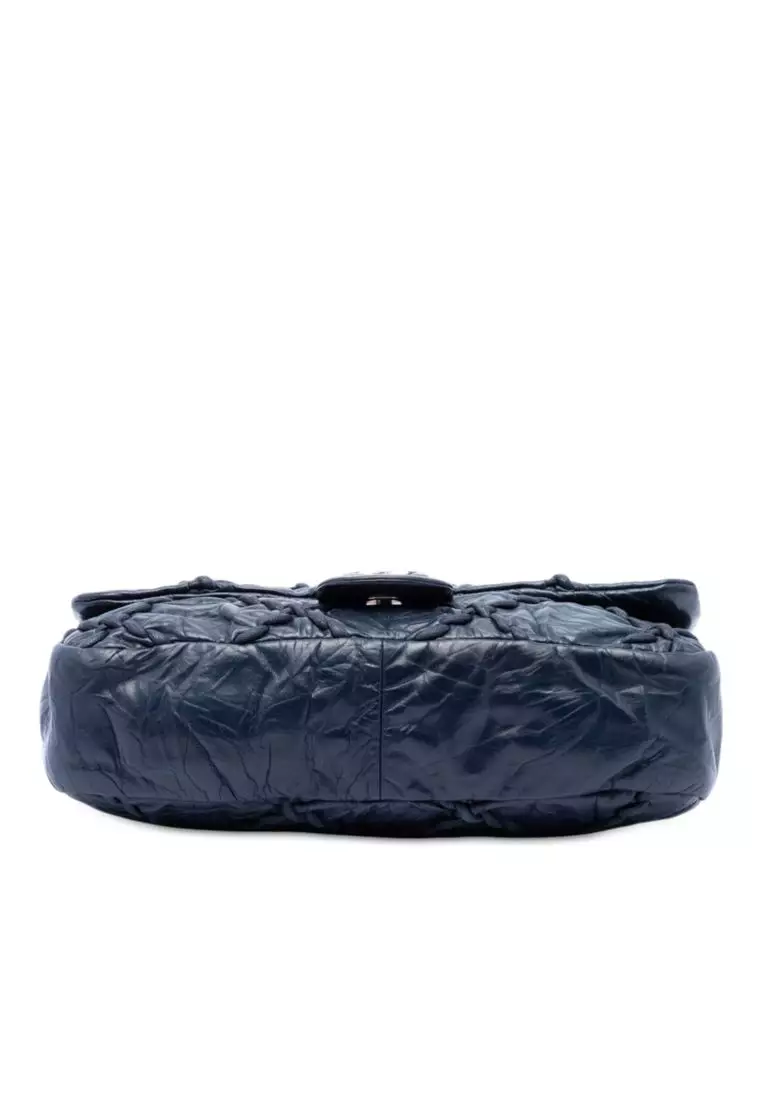 Pre-Loved Chanel Medium Quilted Crinkled Calfskin Ultra Stitch Flap