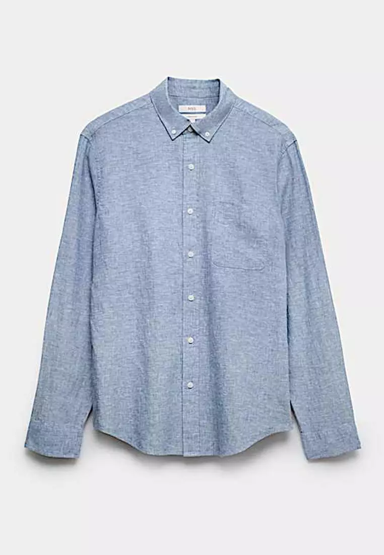 Regular Fit Cotton Linen Blend Shirt