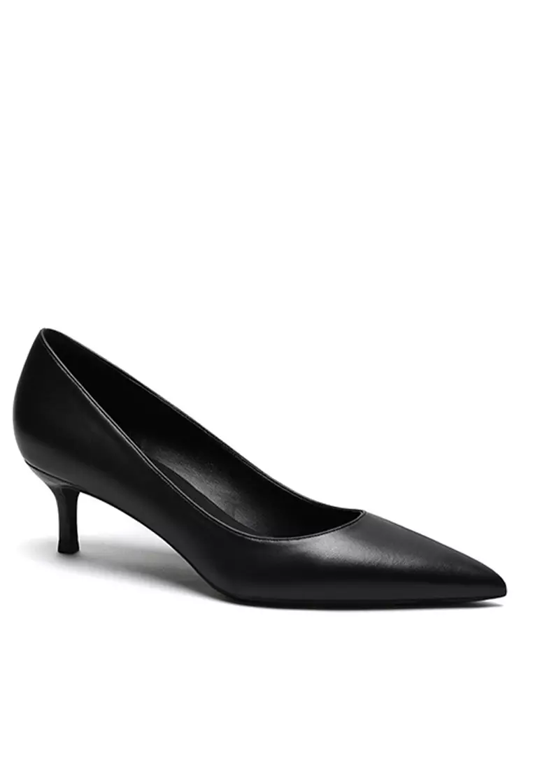 5CM Uniform Pointed Mid Heel Shoes HZL151