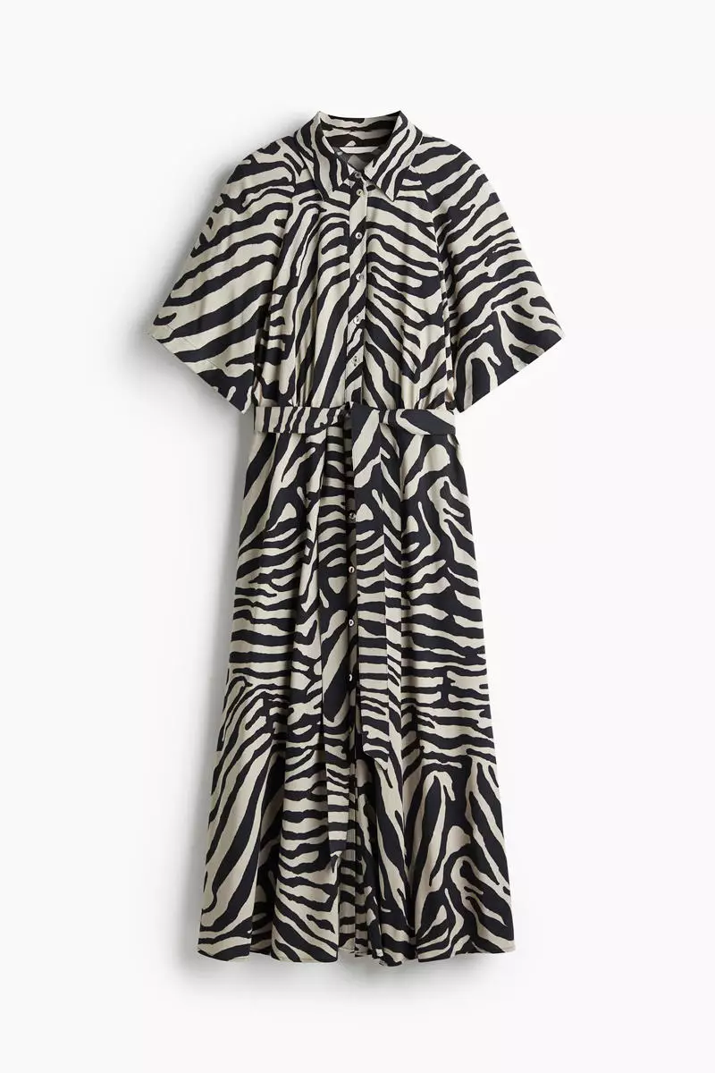 Tie-belt shirt dress