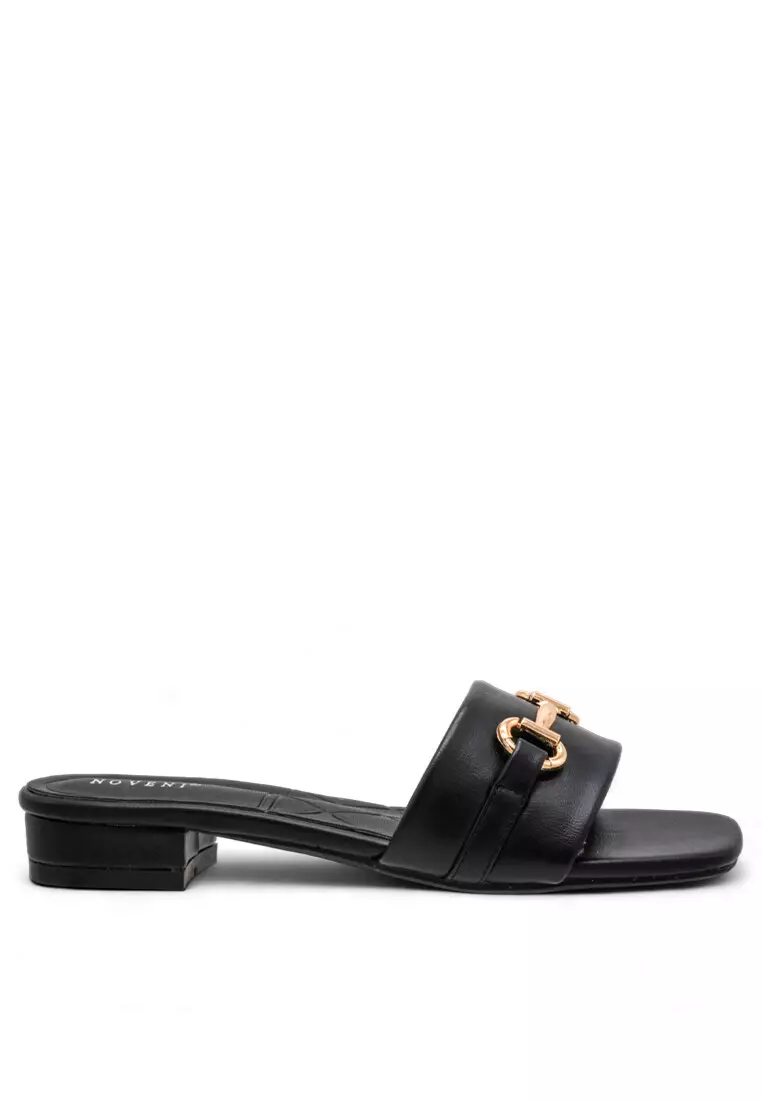 Discount on Noveni  shoes - SKU: Noveni Women Slip On Faux Leather Fashion Heels - 240370216