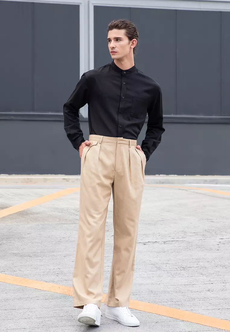 Mens chinese sales collar casual shirts