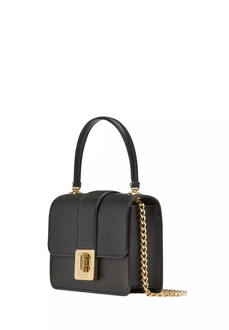Phoebe Turnlock Mini Flap Crossbody Black