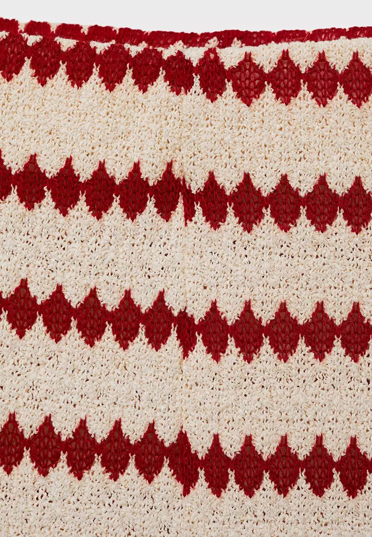 Knitted Trousers With Geometric Print