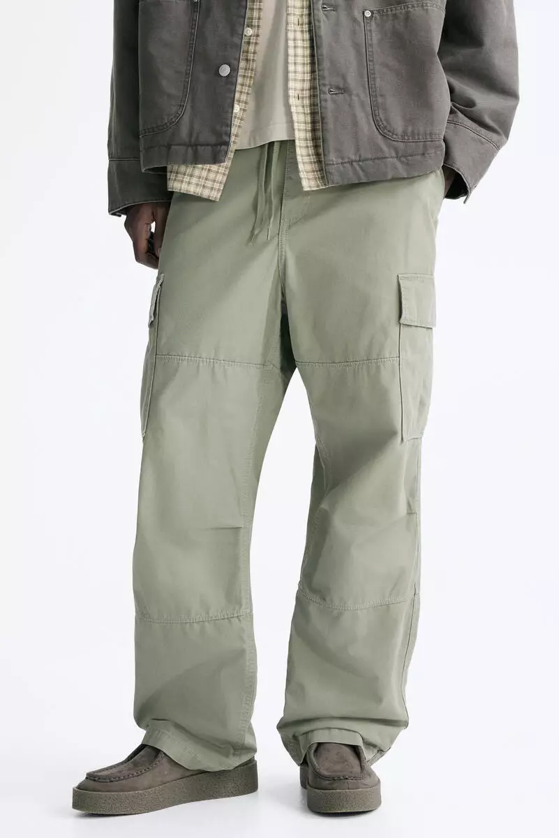Relaxed Fit Cotton cargo trousers