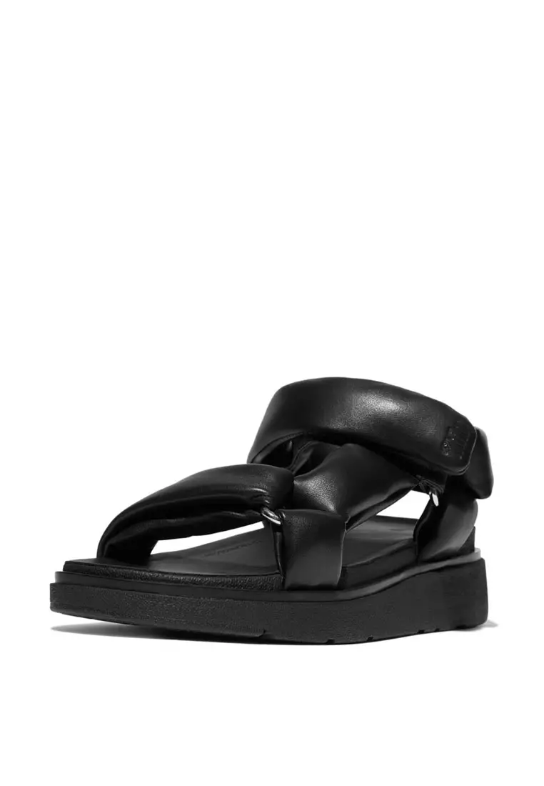 GEN-FF Women's Soft-Leather Back-Strap Sandals - All Black (IZ8-090)