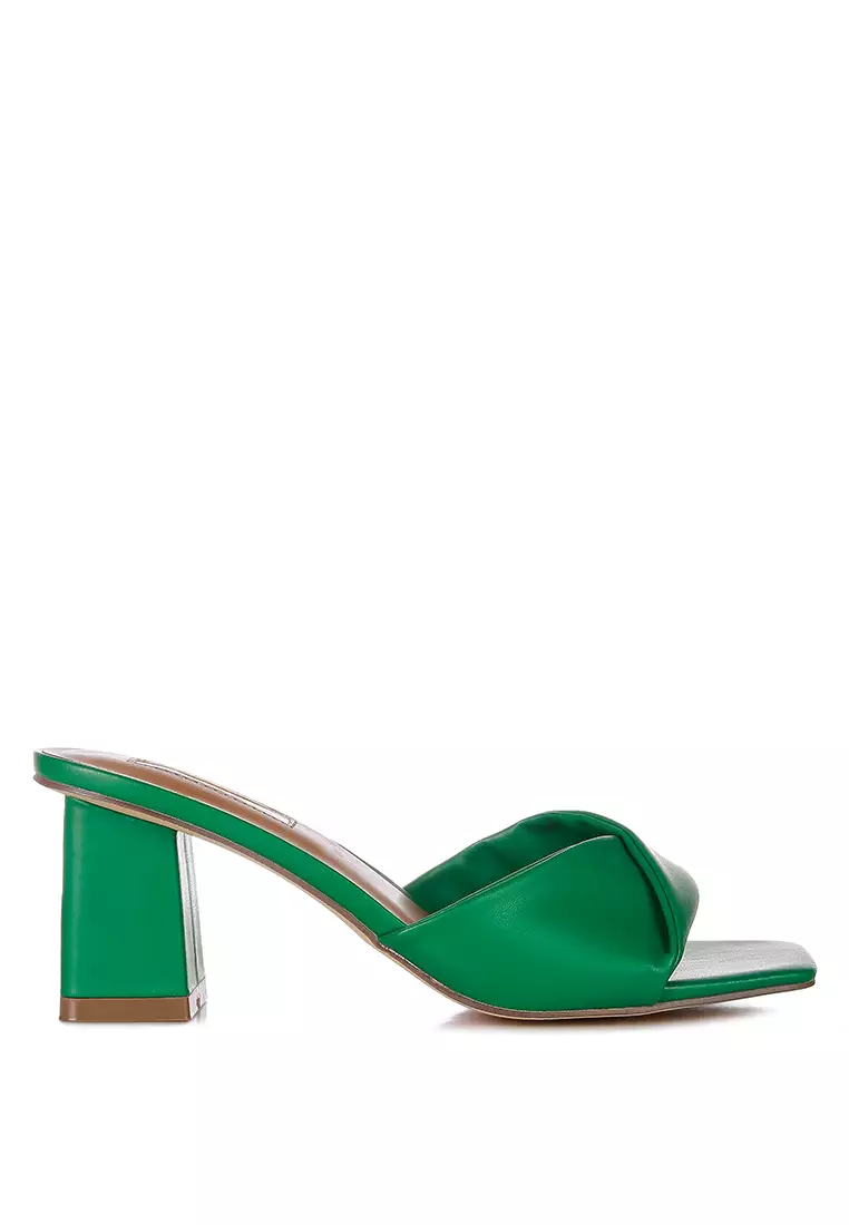 Buy London Rag Green Mid Block Heeled Sandal Online ZALORA Malaysia