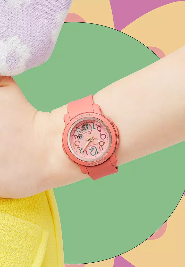 Jam Tangan Analog-Digital Wanita Casio Baby-G BGA-290PA-4A - Orange Resin Strap