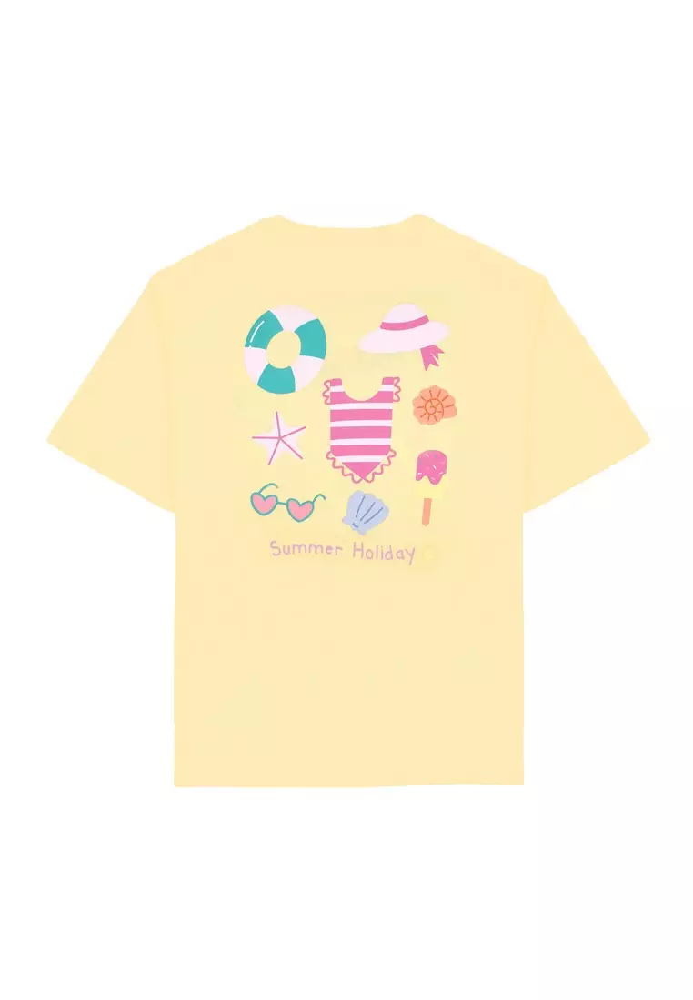 3Second Kids Girl's T-Shirt Short Sleeve Regular Fit Cotton Sunny 040125