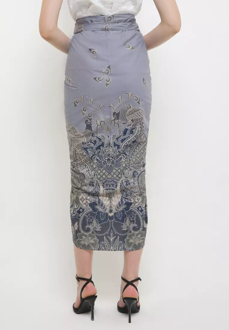 Rok Lilit Batik Instan Wanita Ethania Grey