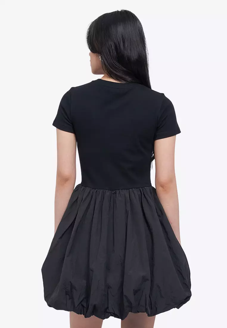 Short Sleeve Balloon Mini Dress