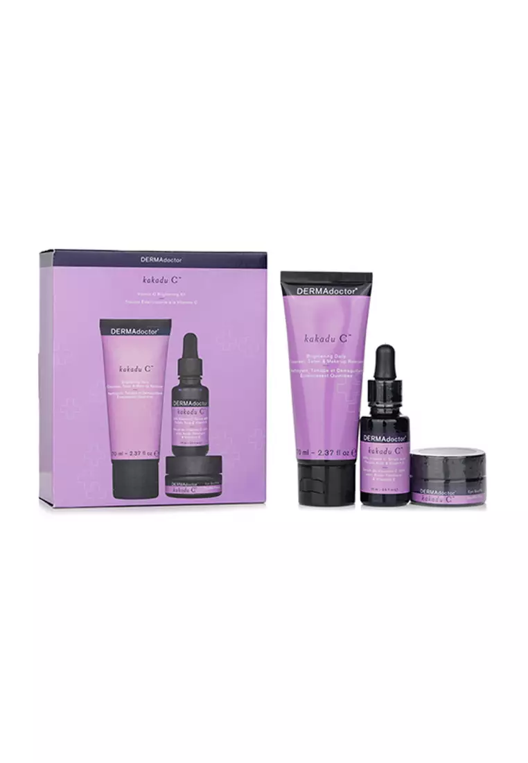 卡卡度維他命C亮白組合: 潔面乳 70ml + 20%維他命C精華 15ml + 眼霜 15ml 3pcs