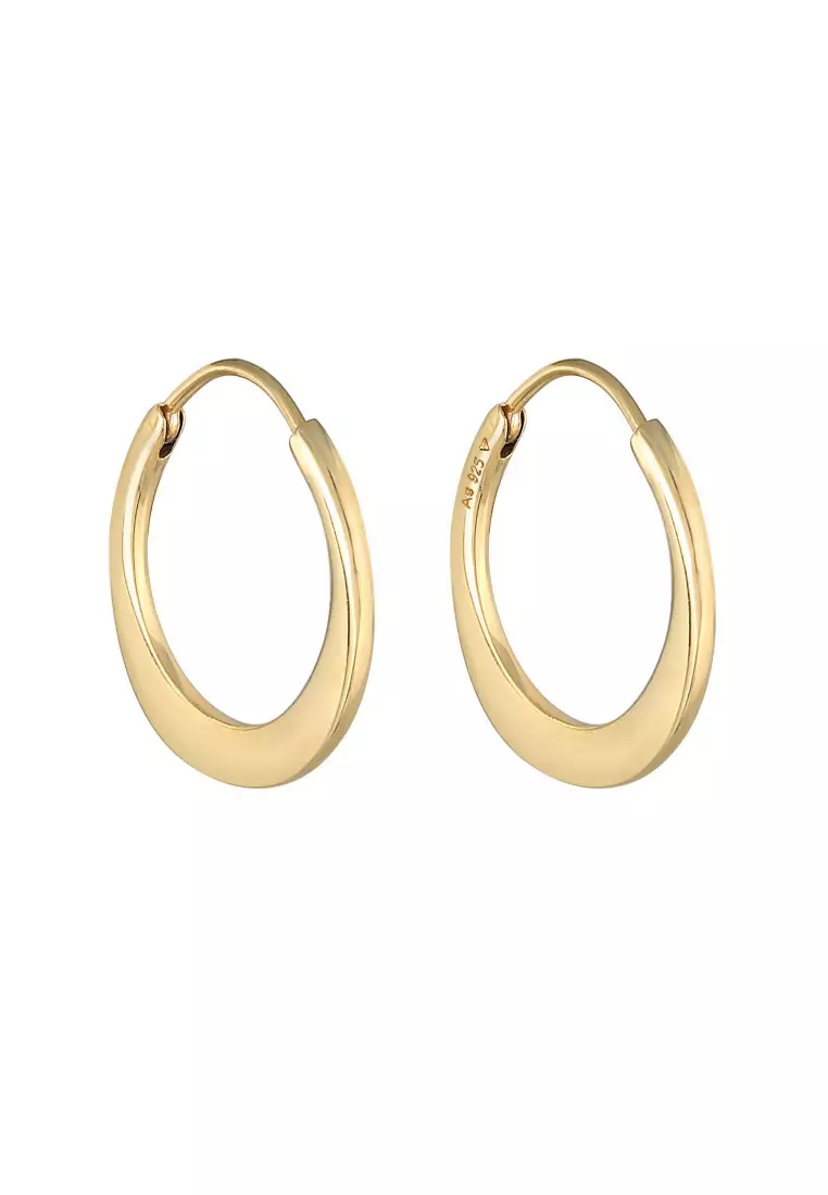 Anting Perhiasan Perak 925 Wanita Creole Basic Gold Plated