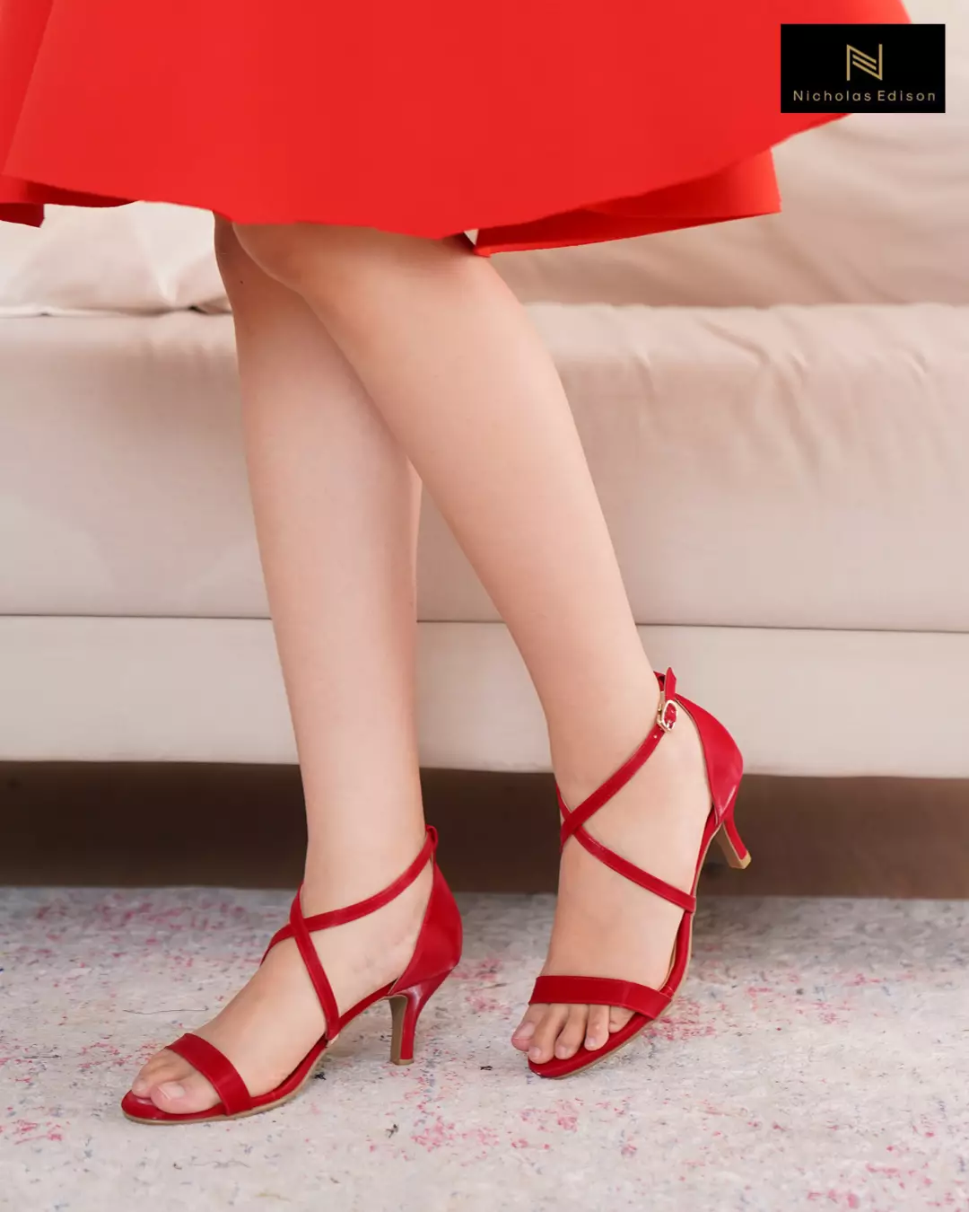 Nicholas Edison Heel Kirana Red
