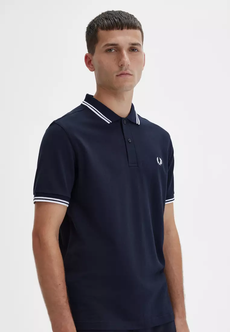 Fred Perry M3600 Twin Tipped Fred Perry Shirt (Navy / White / White)