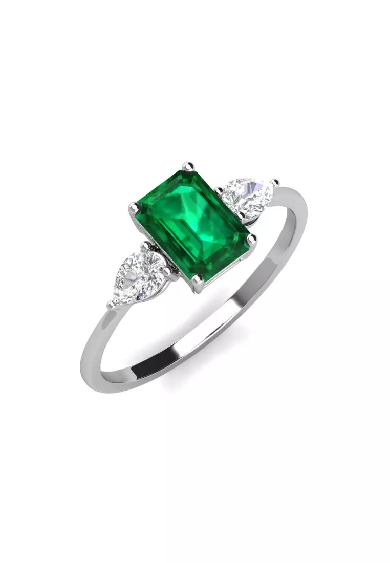 [ EMERALD COLLECTION ] Chrissy Emerald Ring S295 - Cincin Emerald S925 by Her Jewellery