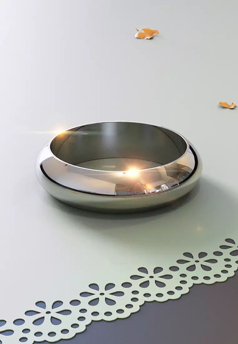 Solid 925 Sterling Silver Convex Solid Band Ring
