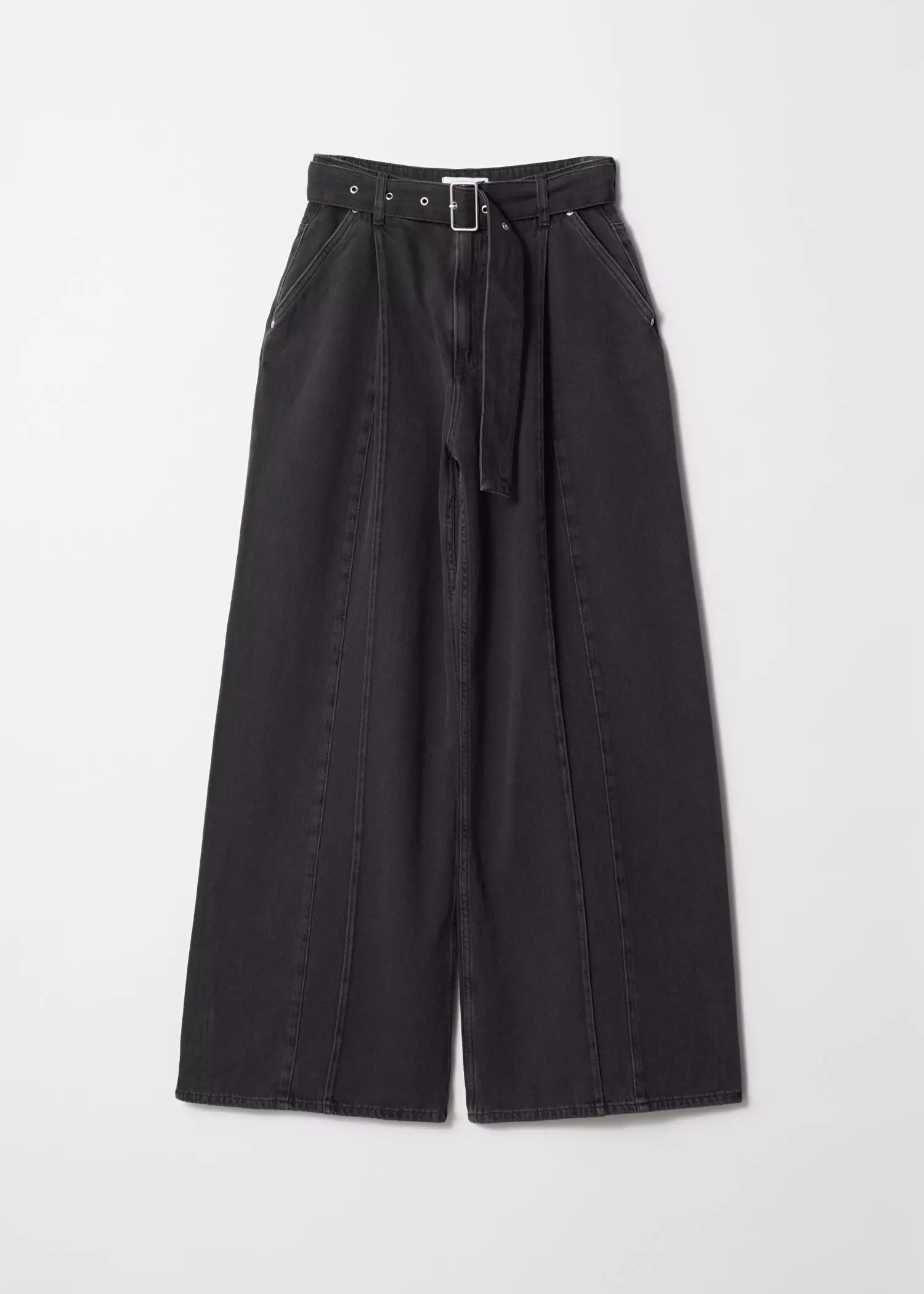 Belted Pleat-Detail Jeans