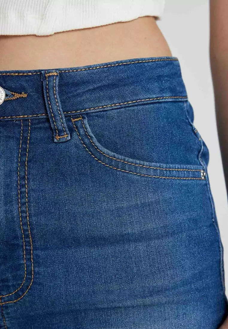 Roll Hem Denim Shorts