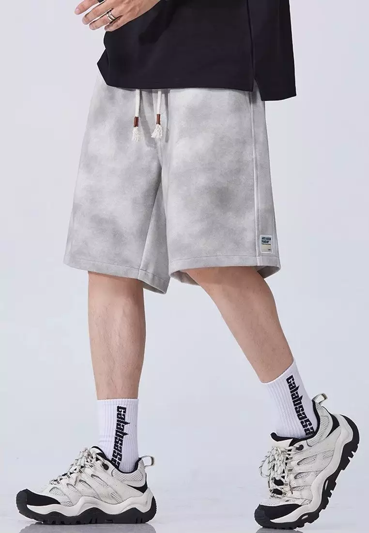 Drawstring Distressed Design Shorts