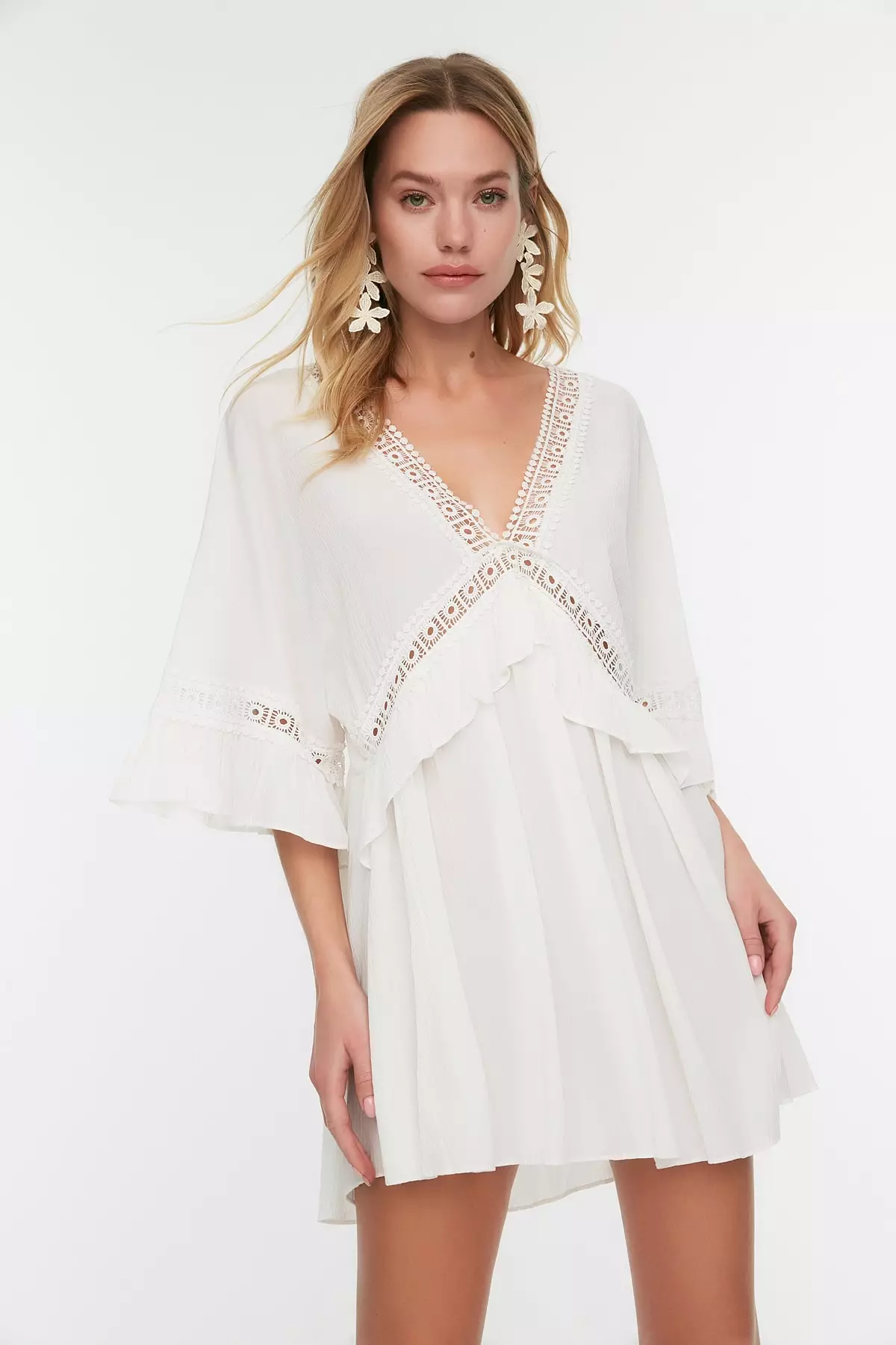 Lace Stripe Detailed Beach Dress