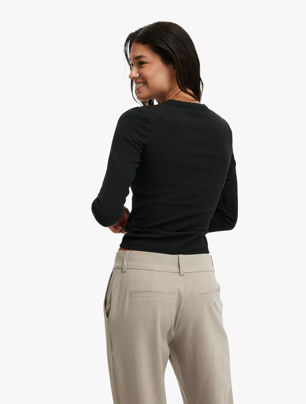 COTTON ON - ATASAN - RYAN HENLEY LONG SLEEVE - BLACK