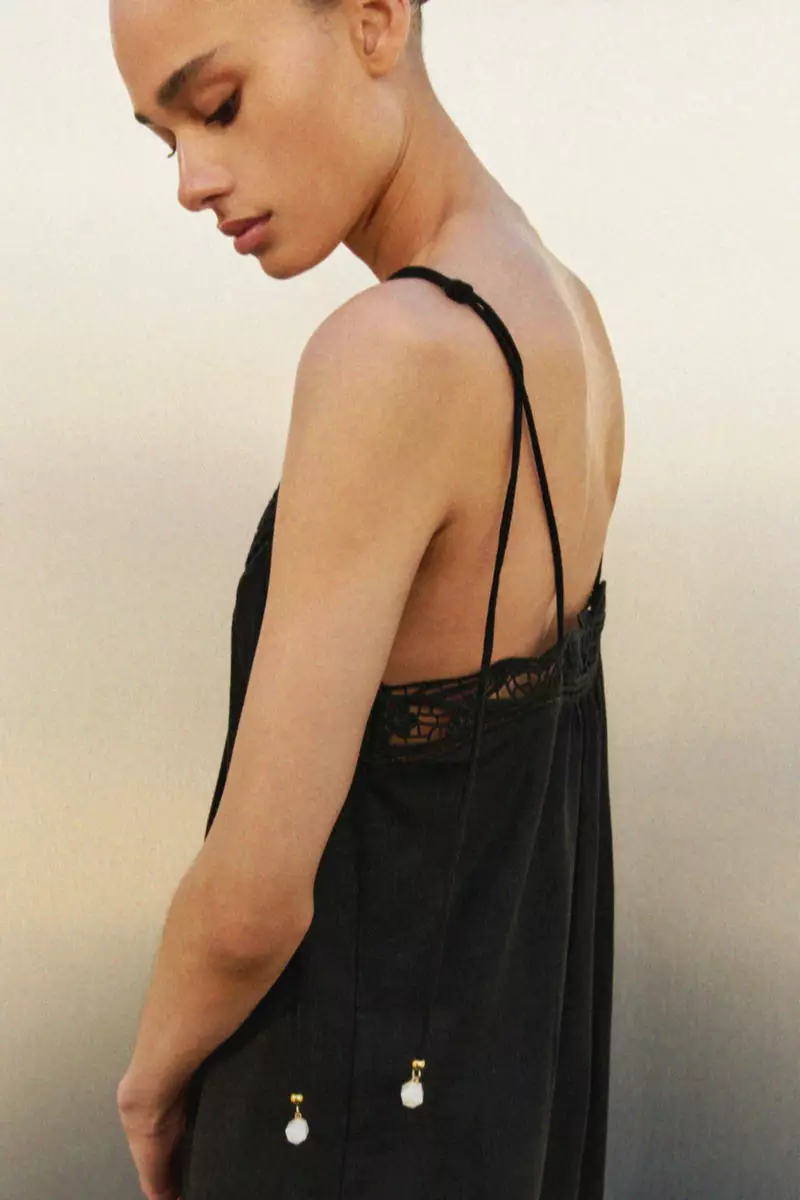 Broderie anglaise tie-strap dress