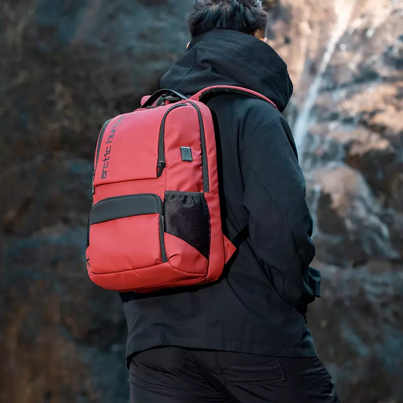 Arctic Hunter B00532 Tas Ransel Backpack Laptop Kerja pria 15.6 Inch USB - RED