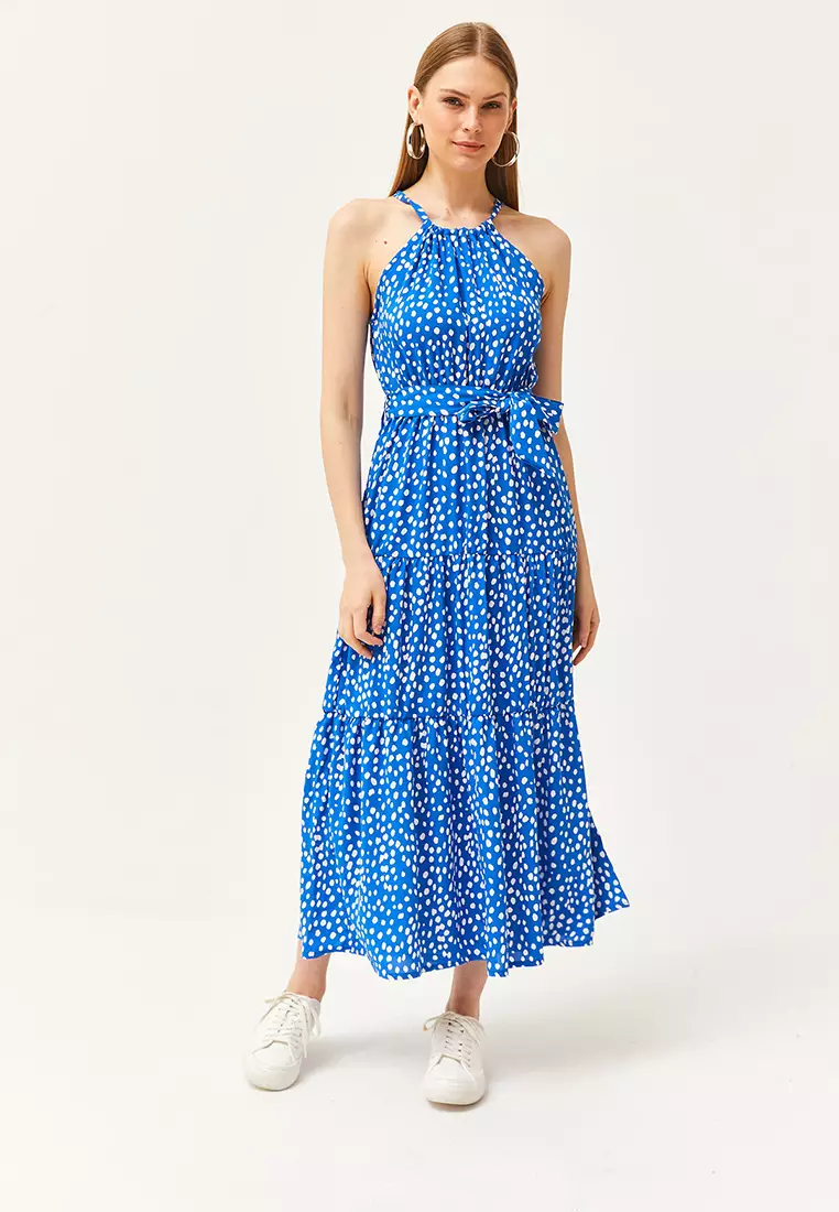 Halter Neck Belted Dress