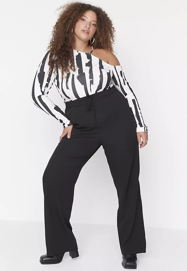 Cheap plus size store wide leg pants