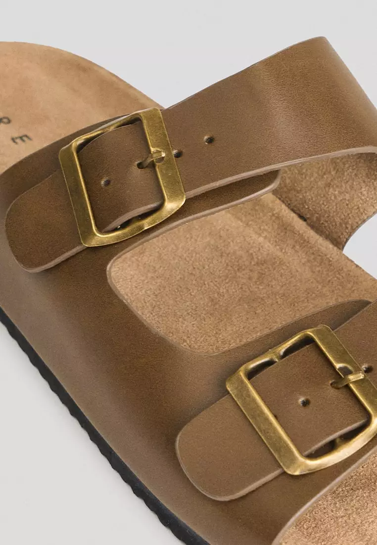 Men's Cork Double Strap Slides