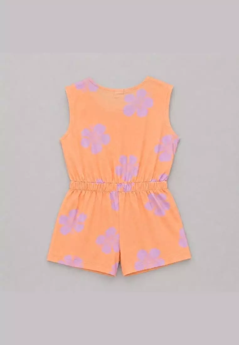 Mothercare Flower Sleeveless Romper - Set Baju Anak Perempuan (Orange)
