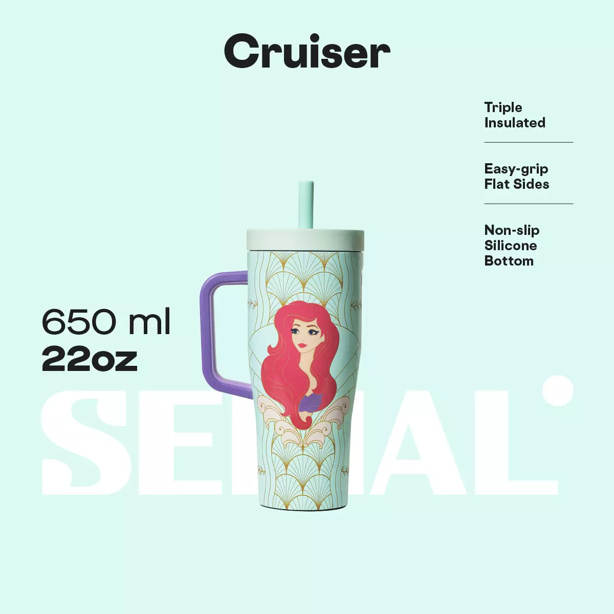 CORKCICLE Leakproof Cruiser 22oz - Disney Princess Ariel
