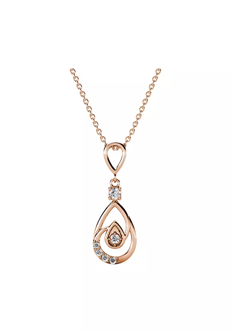 Her Jewellery Laycie Pendant (Rose Gold) - Luxury Crystal Embellishments plated with 18K Gold