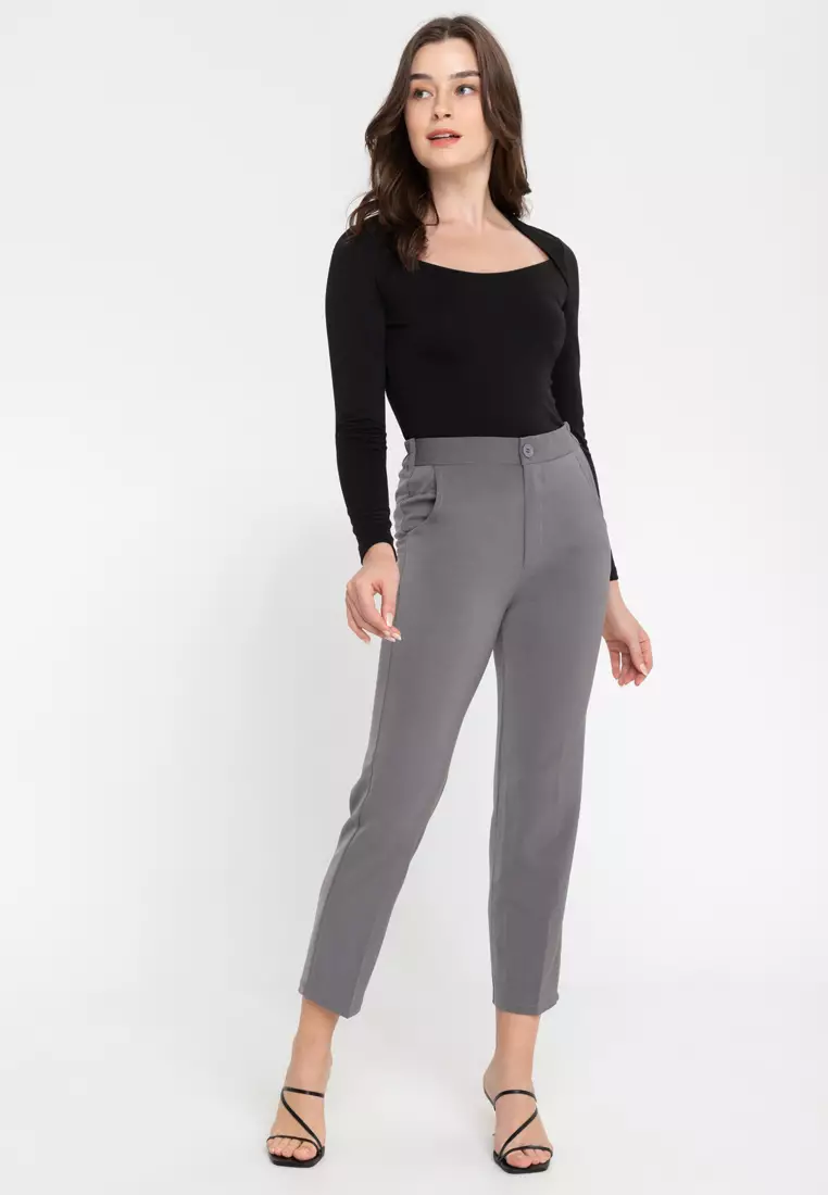 TOMASA Pencil Cut Slacks With Back Elastic