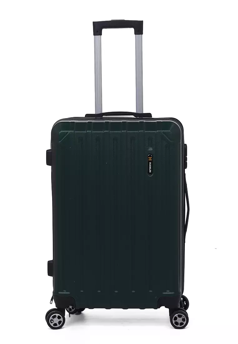 Isvara Tas Koper Hardcase Unisex One Set Suitcase Number Code Combination Lock Large Compartment Material ABS+PVC Coated ORIGINAL - Green