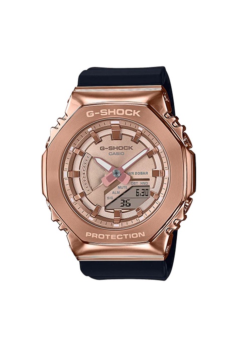 G-SHOCK Casio G-Shock Women's Analog-Digital Watch GM-S2100PG-1A4 Rose Gold Metal Covered Black Resin Band Sports Watch