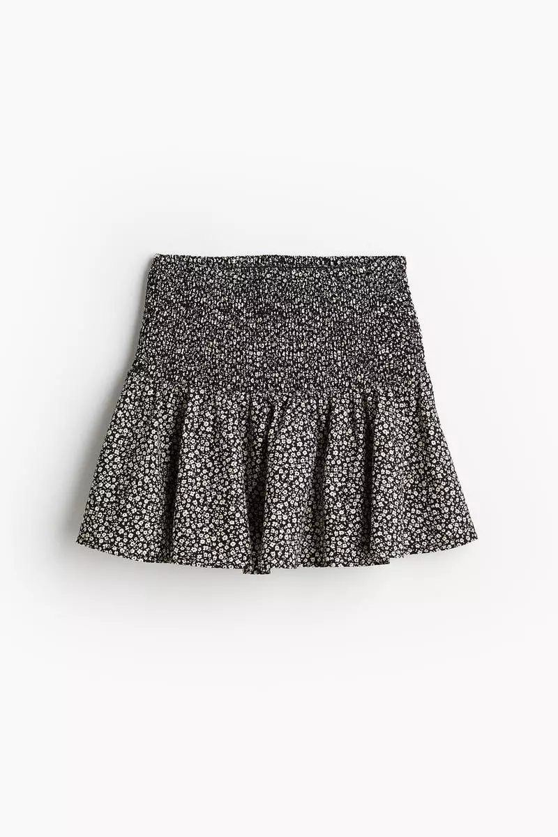 Smocked mini skirt