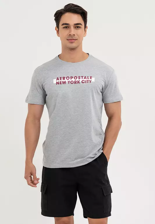 Men's Aeropostale Top Dye Gray New York Tee