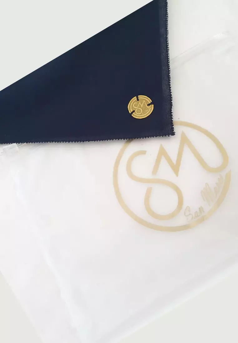 Jual San Marco Daily Plain Shawl Eyelash Hem Navy Original 2025