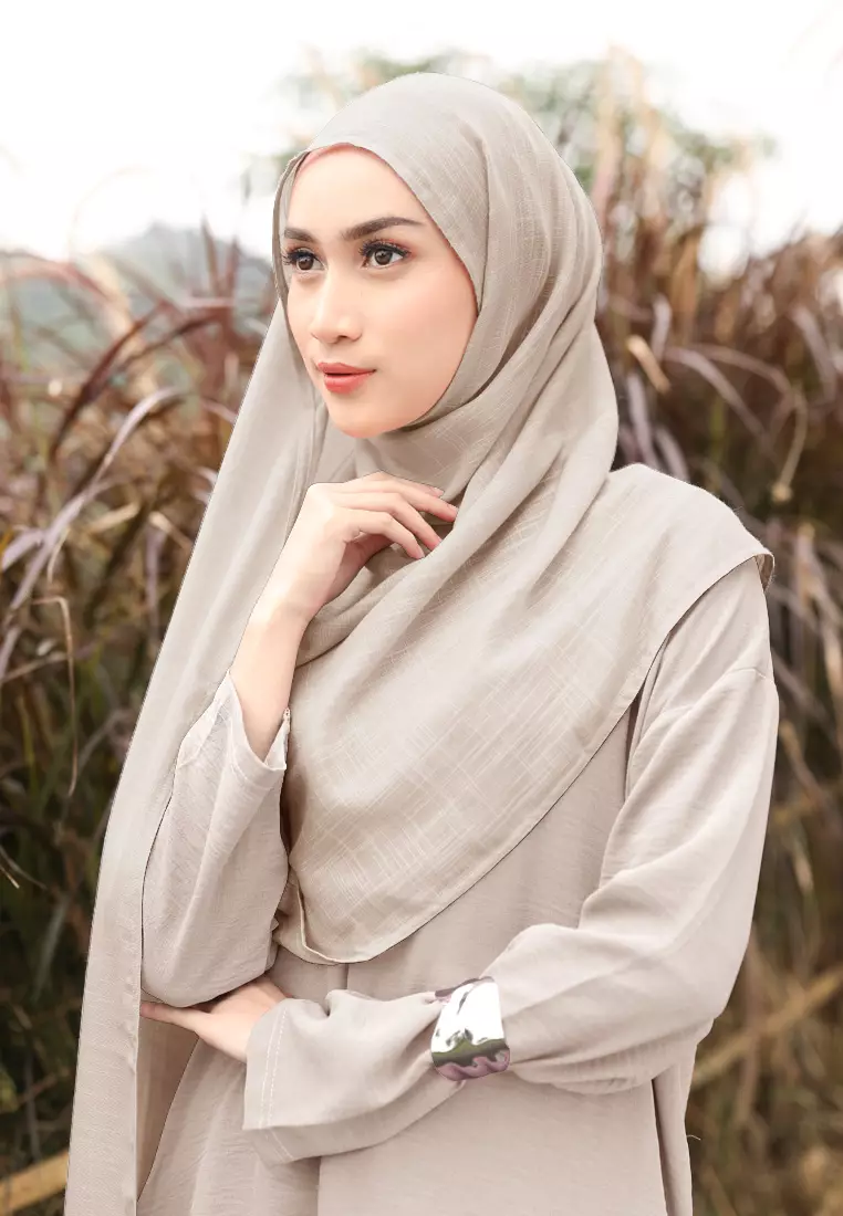 Cotton Bee - Nakeya Shawl | Hijab Pashmina | Viscose Linen - Seed Rice