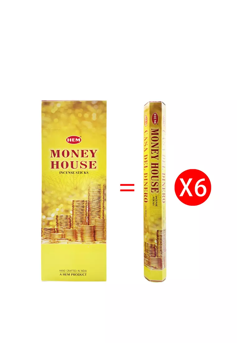 HEM MONEY HOUSE Incense Sticks 20PCs in Hexagonal Box, India Handmade